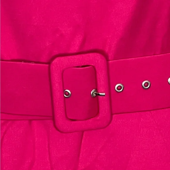 Patrizia Aryton Womens Dress Size 38 Pink Pencil Midi w Matching Belt & Pockets - Picture 3 of 15